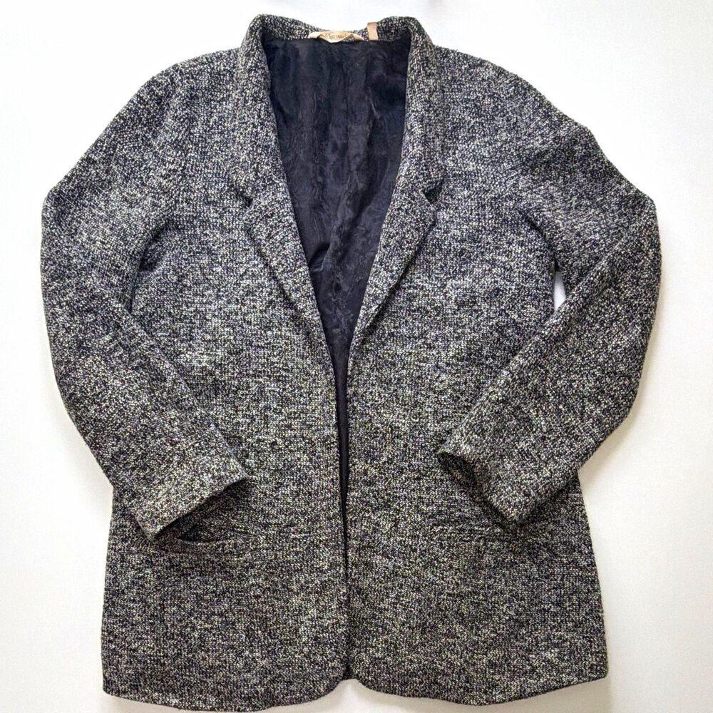 Soft Surroundings Gray Open Front Lined Pocket Mid-Length Basic Jacket Women M